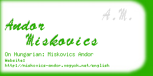 andor miskovics business card